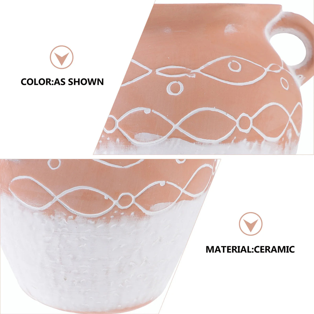 Double Handle Ceramic Flower Pot – Desktop Indoor Planter Ceramic Planter Pot SWANS