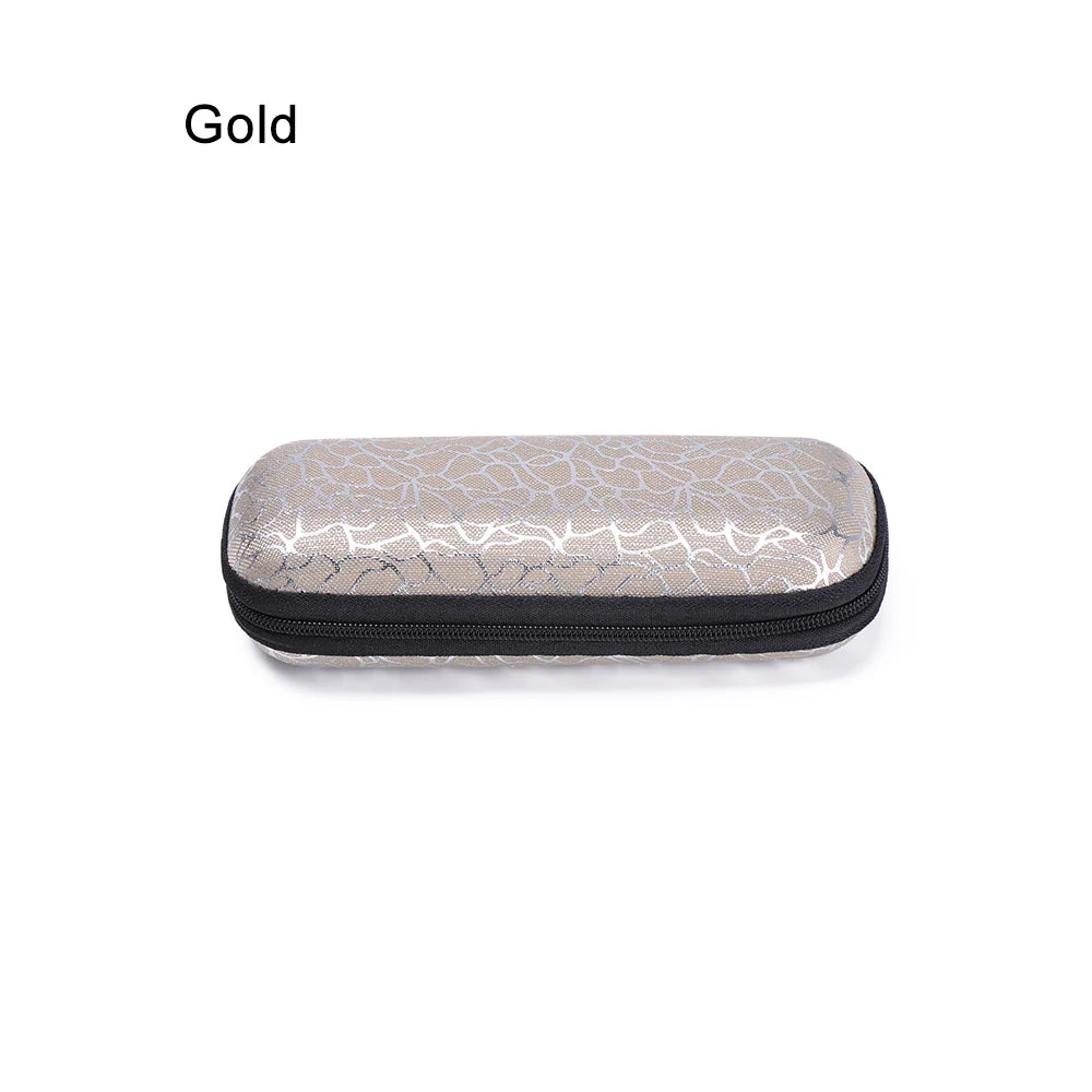 Zipper Stripe EVA Glasses Case – Unisex Eyewear Protector Eyewear Case SWANS gold
