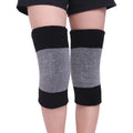 Thermal Knee Warmer Sleeves – Double Knit Bamboo Fiber, 1 Pair Knee Warmer Sleeves SWANS Black And Grey One Size