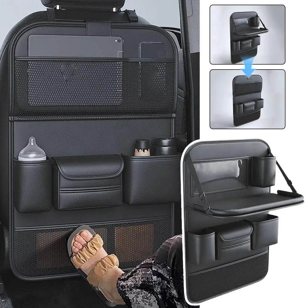 Car Seat Back Organizer with Foldable Table & Pockets Car Seat Organizer SWANS