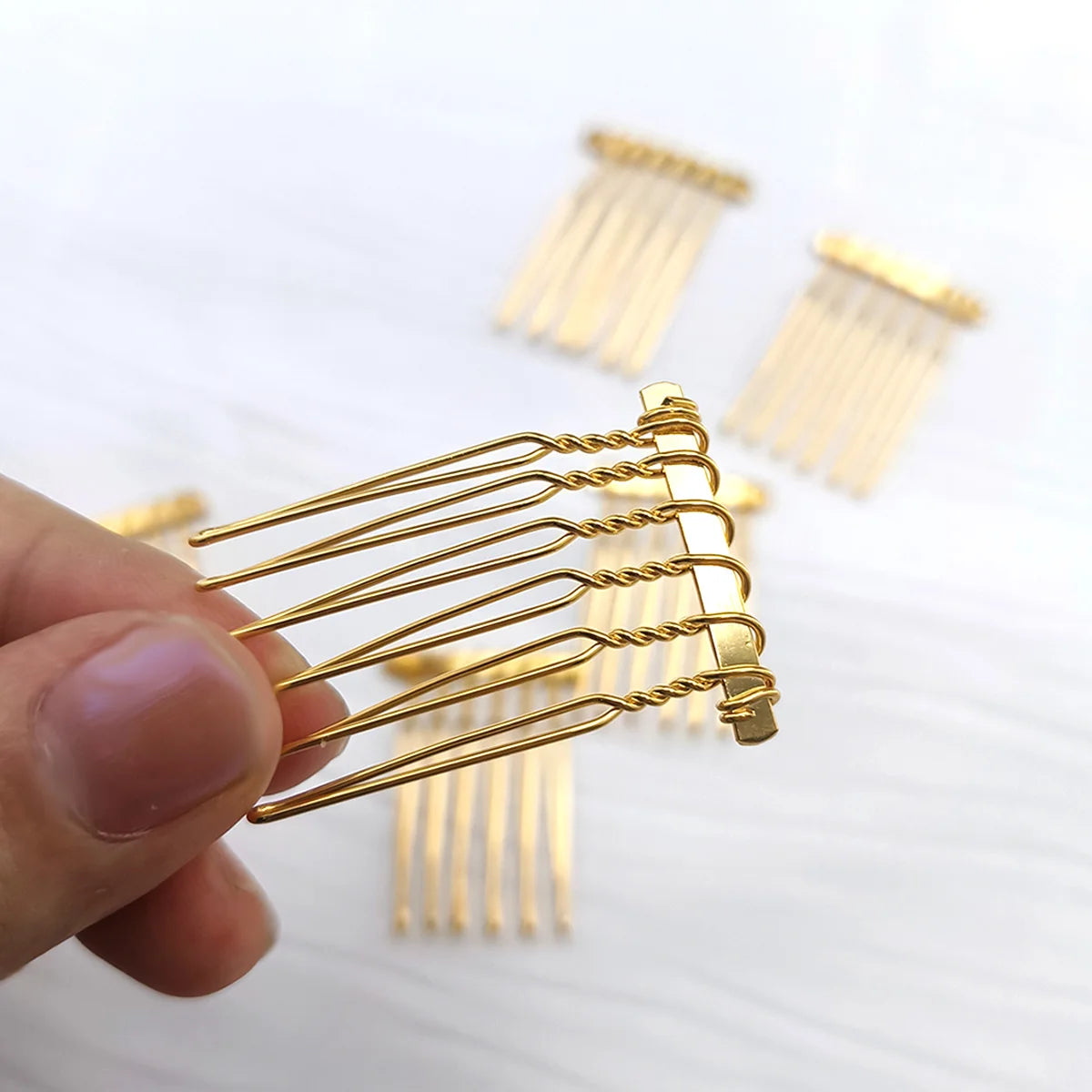 10-Pack 6-Teeth Metal Hair Comb Clips – DIY Jewelry Making Metal Hair Combs SWANS