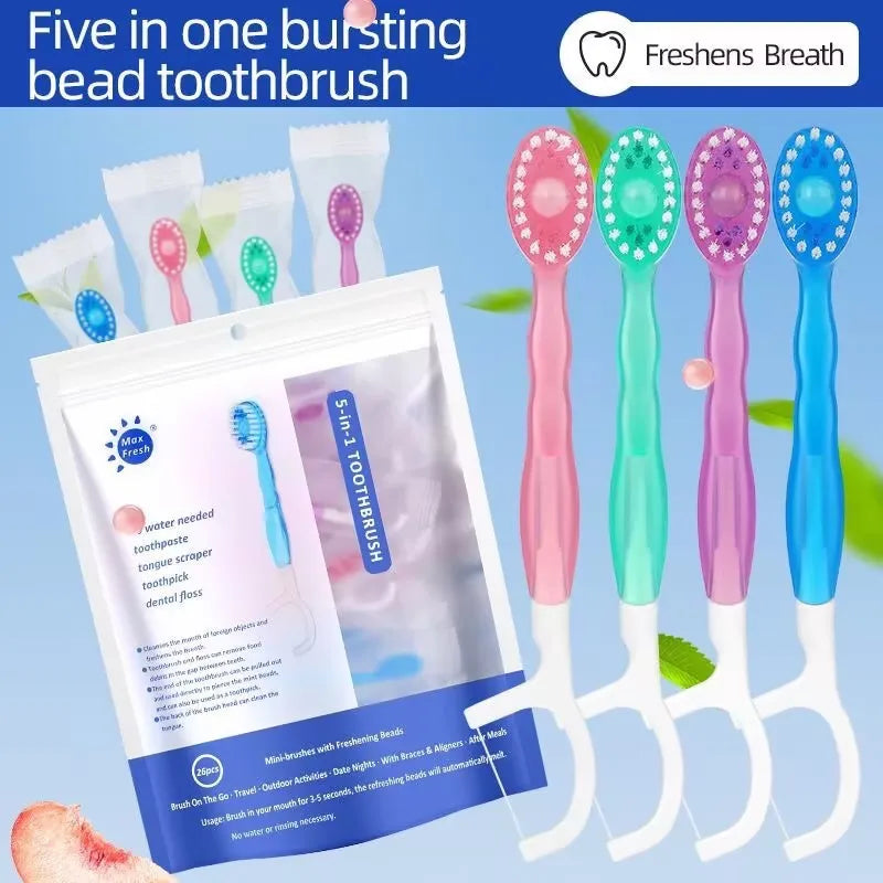 YUNChi Disposable Travel Toothbrush Set with Floss & Mouthwash 12pk Disposable Toothbrush Set SWANS