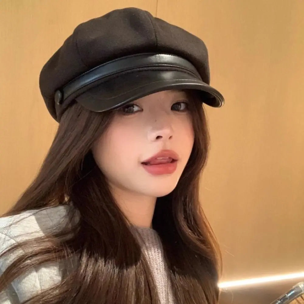 Women's Winter Beret Hat – Vintage Woolen Octagonal Cap Winter Beret Hat SWANS