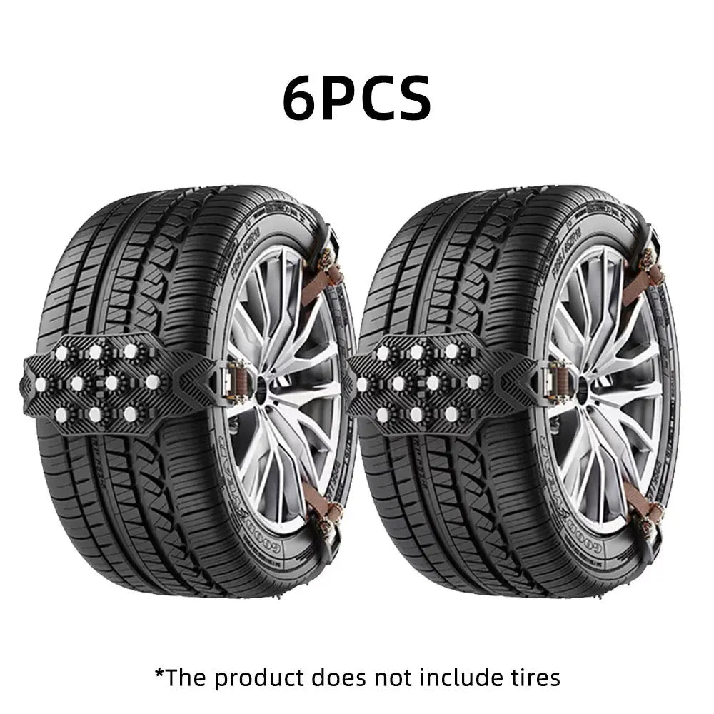 Universal Snow Tire Chains – Non-Slip Traction for SUV & Truck Snow Tire Chains SWANS Black-6pcs