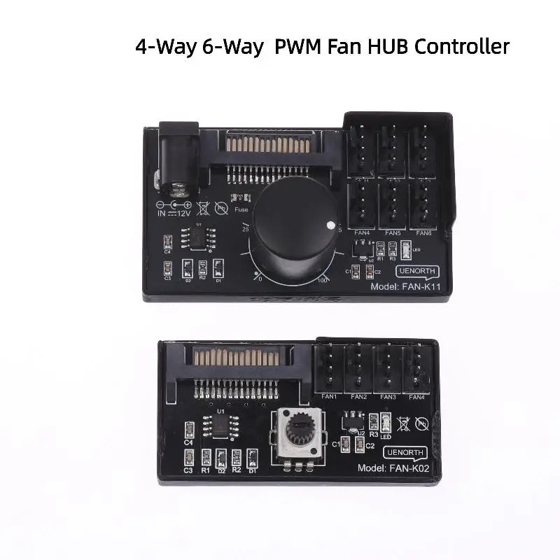 PWM Fan Speed Controller Hub 4/6-Way SATA DC 12V 60W PWM Fan Controller SWANS