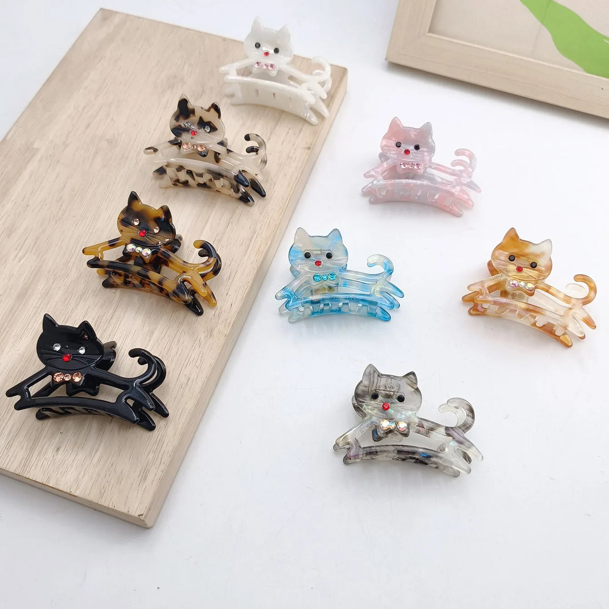 Acetate Shark Hair Claw Clip 6cm – Rhinestone Cartoon Design Hair Claw Clip SWANS