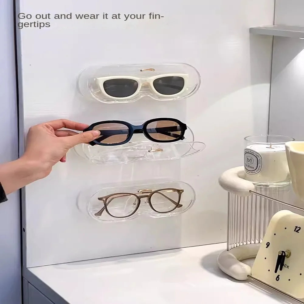 Wall Mounted Eyewear Holder – No-Drill Glasses Storage Rack Eyewear Storage Holder SWANS