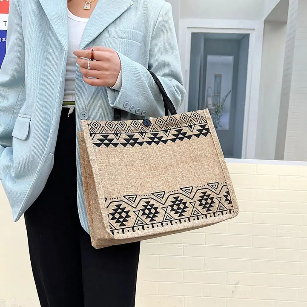 Large Canvas Shoulder Bag – Vintage National Style Tote Canvas Shoulder Bag SWANS