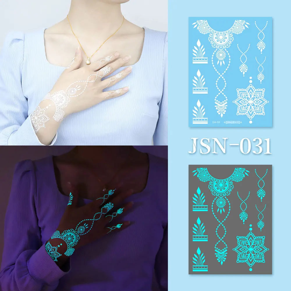 Luminous Glow Temporary Tattoo Stickers – Face, Arm & Body Temporary Tattoo Sticker SWANS 31