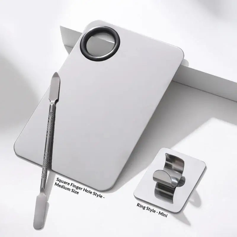 Stainless Steel Makeup Mixing Palette & Spatula | Mirror Finish Makeup Mixing Palette SWANS