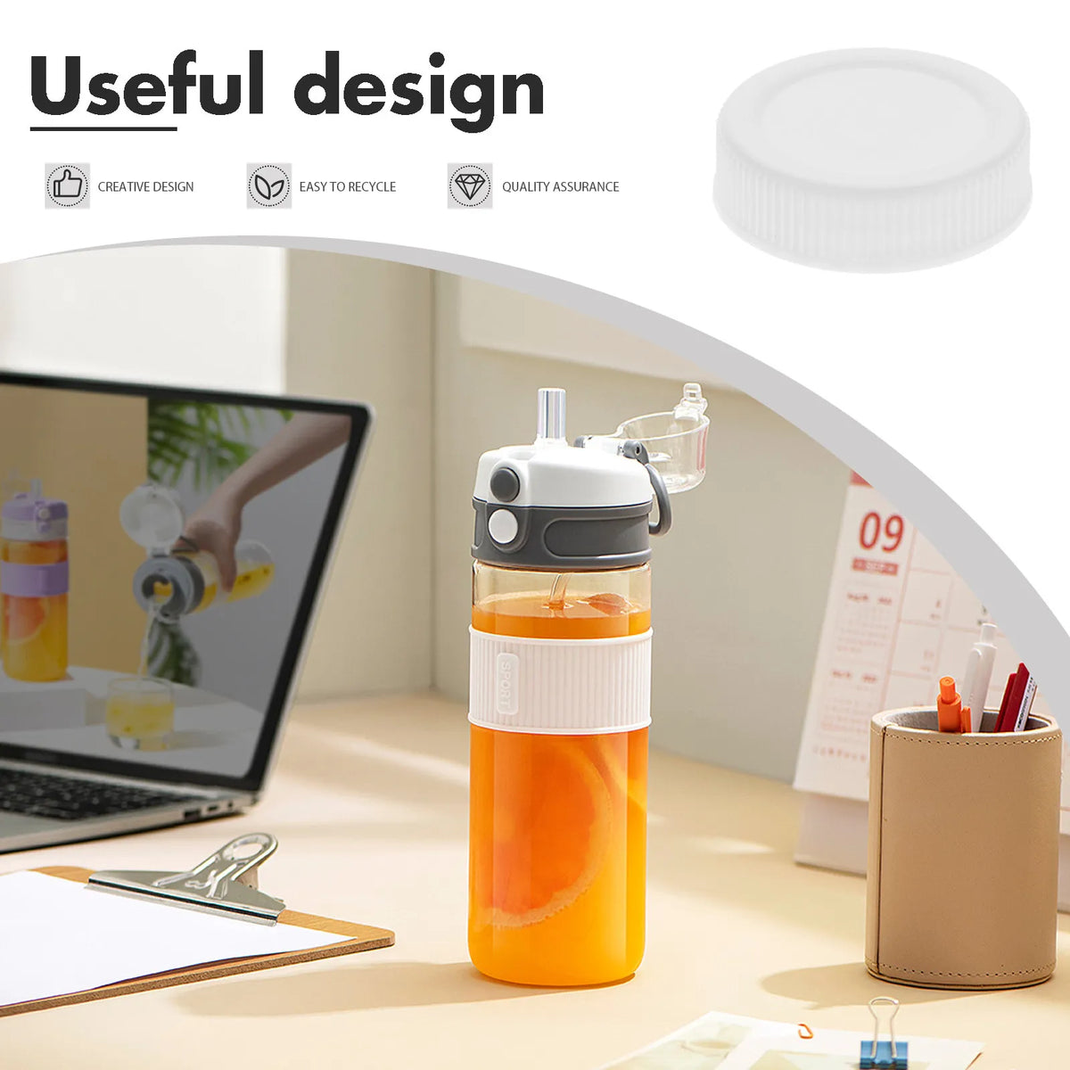 Replacement Water Bottle Lid – Spillproof Leakproof Reusable Cap Bottle Lid Replacement SWANS