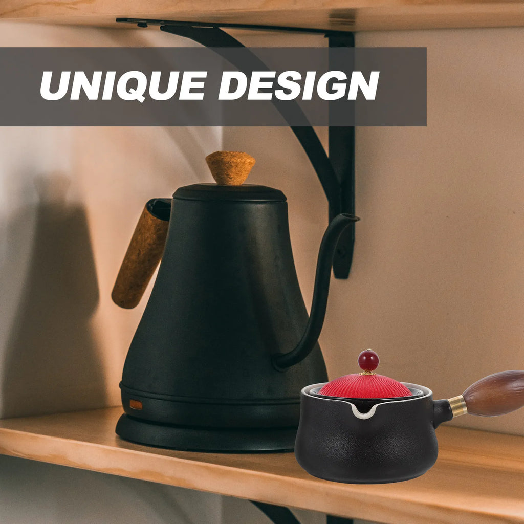 WINOMO Ceramic Side Handle Teapot for Loose Leaf Tea Ceramic Teapot SWANS