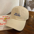 HELLO WEEKEND Embroidery Baseball Cap – Unisex Adjustable Hat Baseball Cap SWANS beige Adjustable