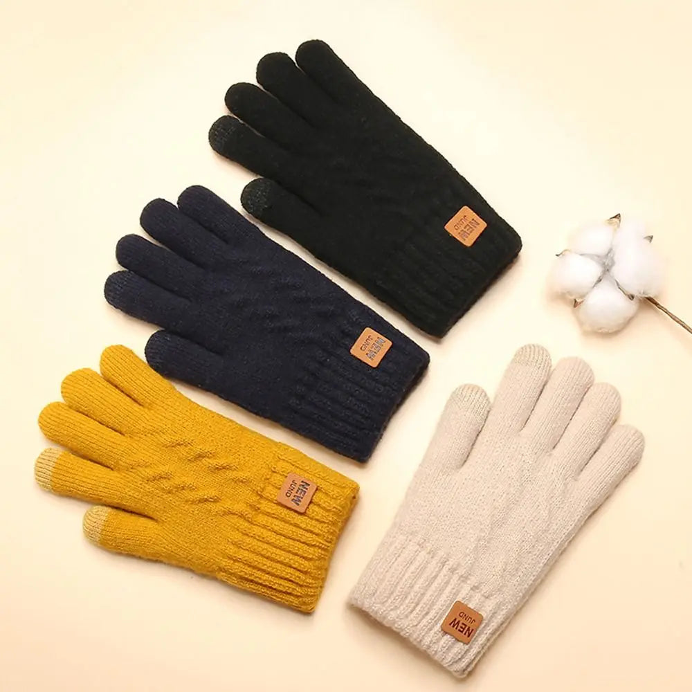 Thickened Knitted Winter Gloves – Windproof Double Layer Mittens Knitted Winter Gloves SWANS