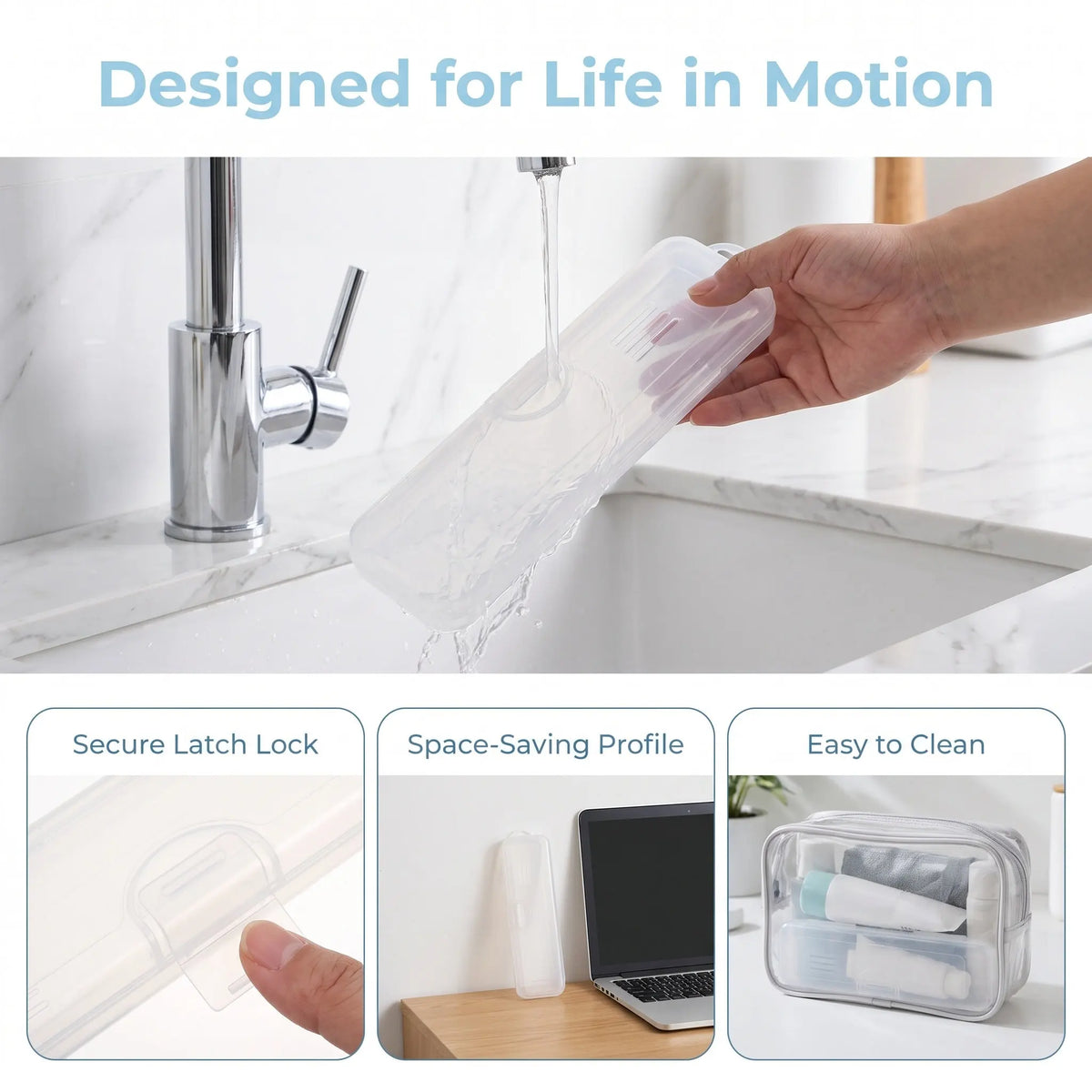 7-Pack Tongue Scraper Holder Case – Clear Travel Storage Box Tongue Scraper Case SWANS