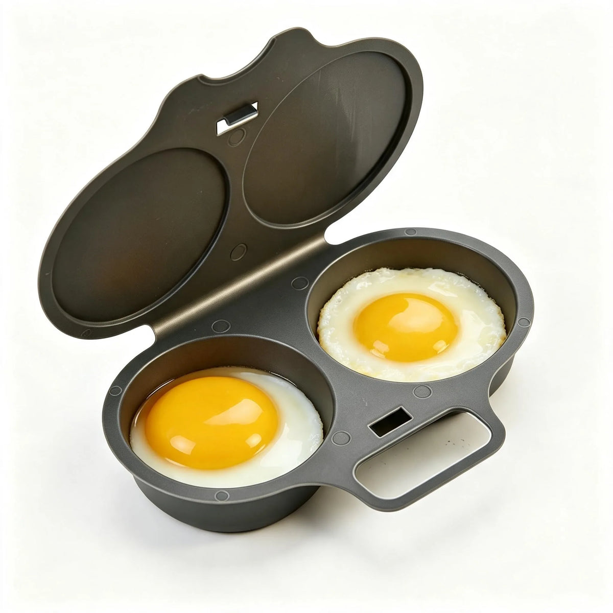 SWANS Microwave Egg Poacher – Dual Cavity Cooker with Lid Microwave Egg Poacher SWANS Dark Gray-1pc