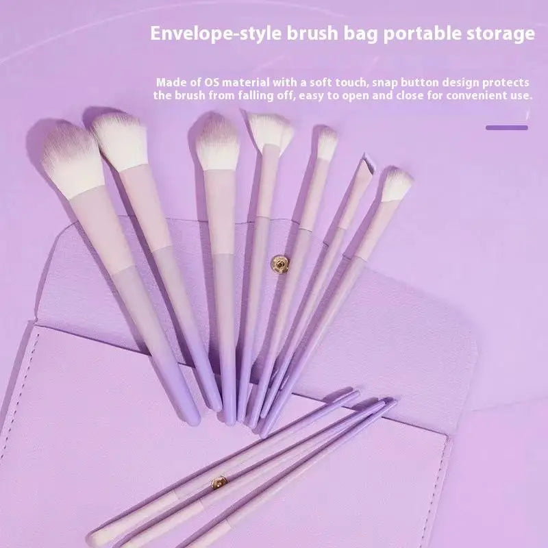 10-Piece Purple Makeup Brush Set – Powder, Shadow & Concealer Makeup Brush Set SWANS