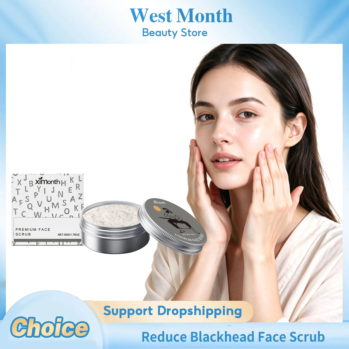 Ximonth Face Scrub – Brighten, Deep Cleanse & Shrink Pores Face Scrub SWANS
