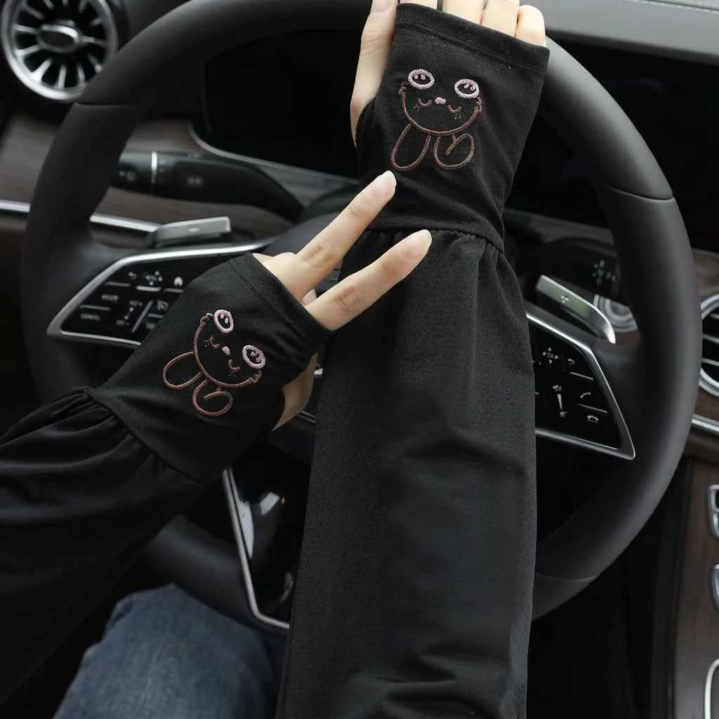 Ice Silk UV Arm Sleeves – Cute Bunny Cooling Sun Sleeves UV Arm Sleeves SWANS