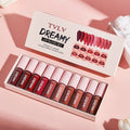 TVLV 10-Piece Matte Satin Lip Color Set – Waterproof Gift Box Lip Color Set SWANS 9049