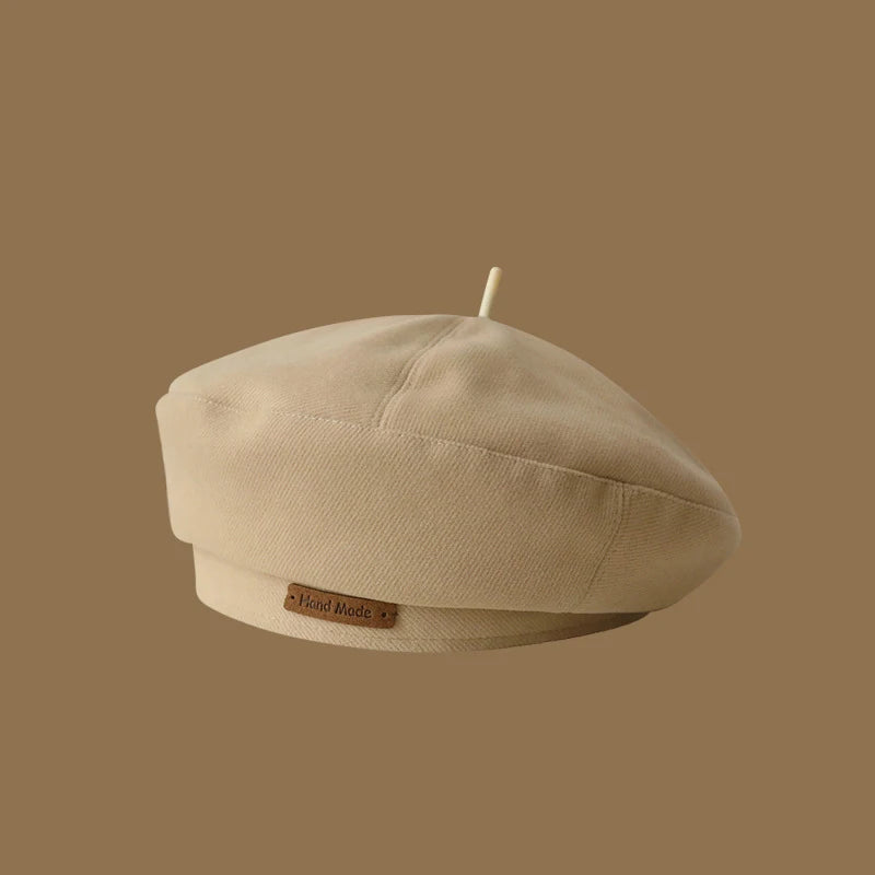 Women's Wool Beret – Vintage Octagonal Artist Hat Women's Beret Hat SWANS beige