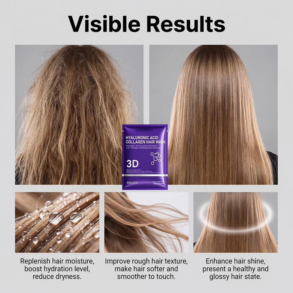 SWANS 3D Hair Mask – Hyaluronic Acid & Collagen 2-in-1 Deep Hair Mask SWANS