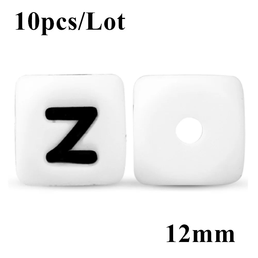 12mm Silicone Letter Beads – DIY Alphabet Jewelry Making Beads