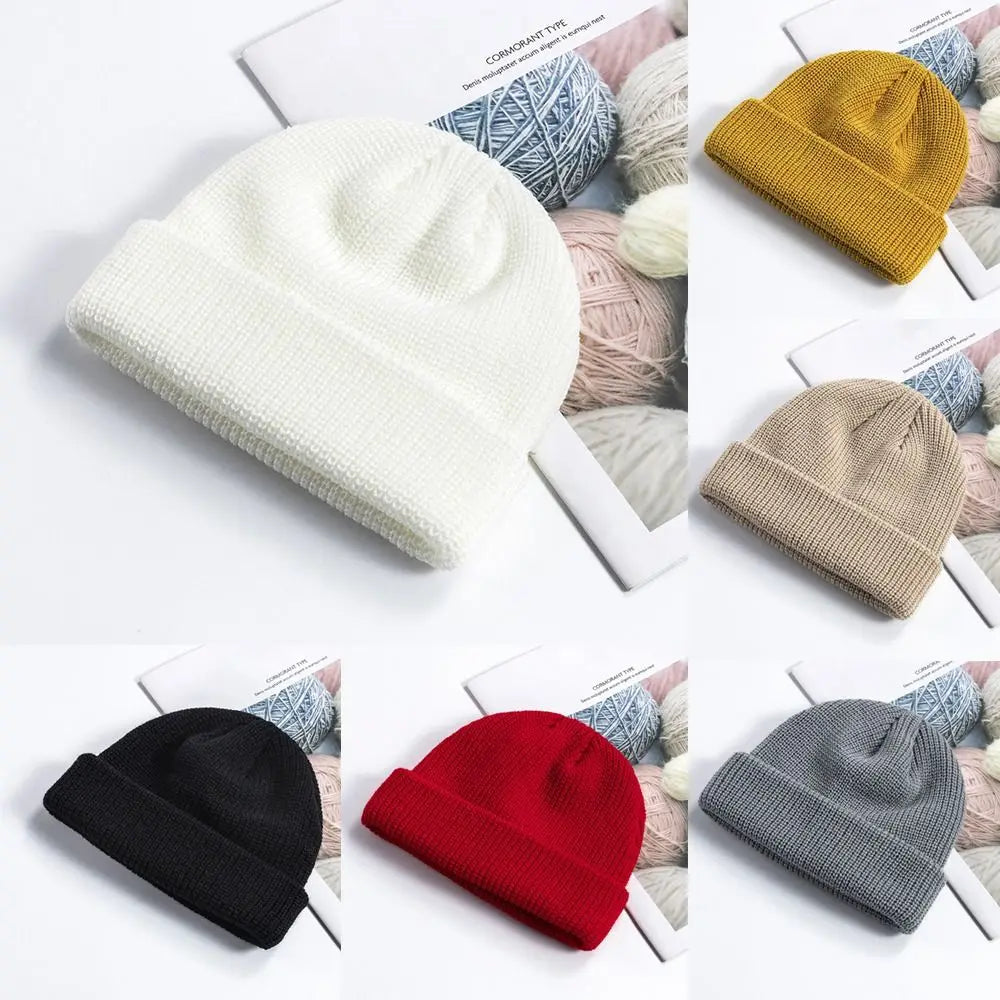 Unisex Knit Beanie Cap – Brimless Dome Hat, 9 Colors Knit Beanie Hat SWANS