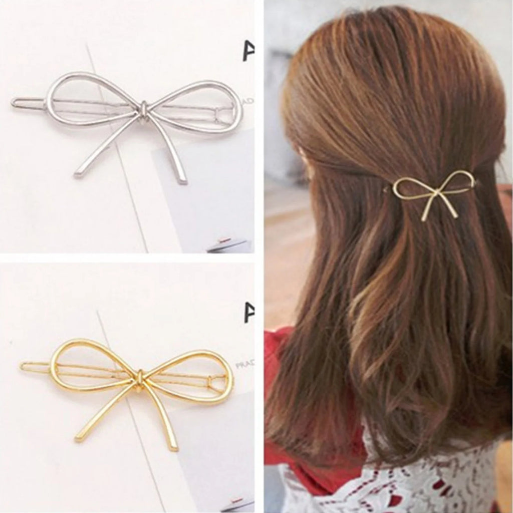 2-Pack Bow Hair Clips – Metal Alloy Butterfly Barrettes for Women Hair Clip Barrettes SWANS