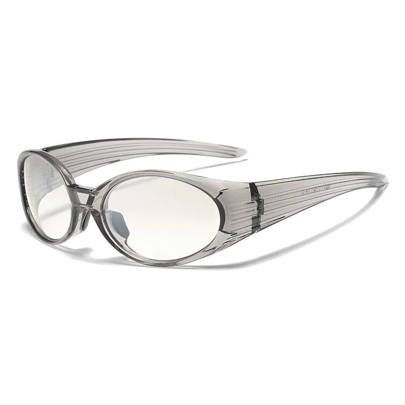 Y2K Steampunk Vintage Sunglasses Unisex UV400 Punk Goggle Steampunk Sunglasses SWANS Gray Light Champagne
