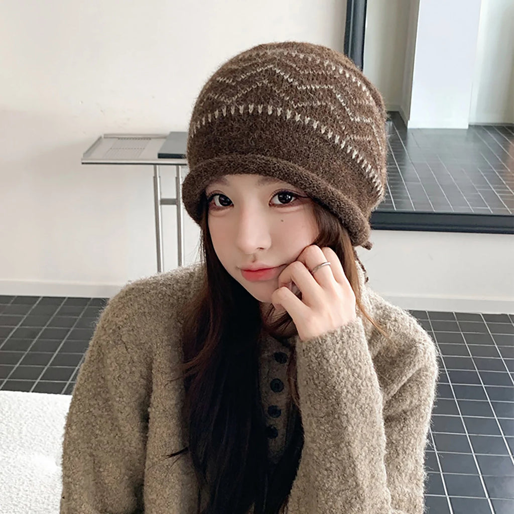 Women's Slouchy Knit Beanie – Soft Warm Winter Rolled Edge Hat Knit Winter Beanie SWANS