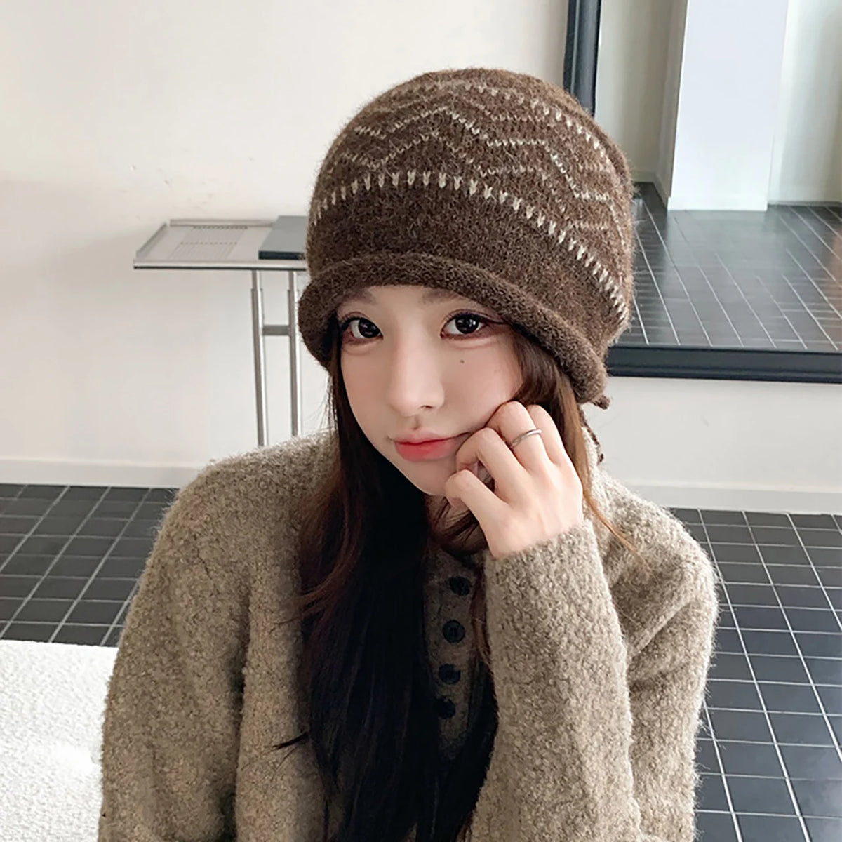 Women's Slouchy Knit Beanie – Soft Warm Winter Rolled Edge Hat Knit Winter Beanie SWANS