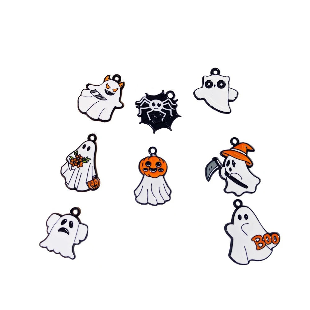 Halloween Ghost Enamel Alloy Charm for DIY Jewelry & Keychains Jewelry Charm Pendant SWANS