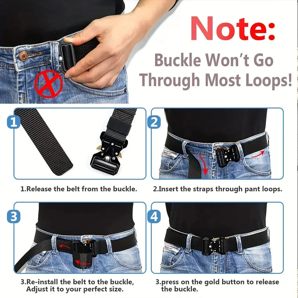 Unisex Tactical Polyester Belt – Outdoor Sports & Casual Tactical Outdoor Belt SWANS