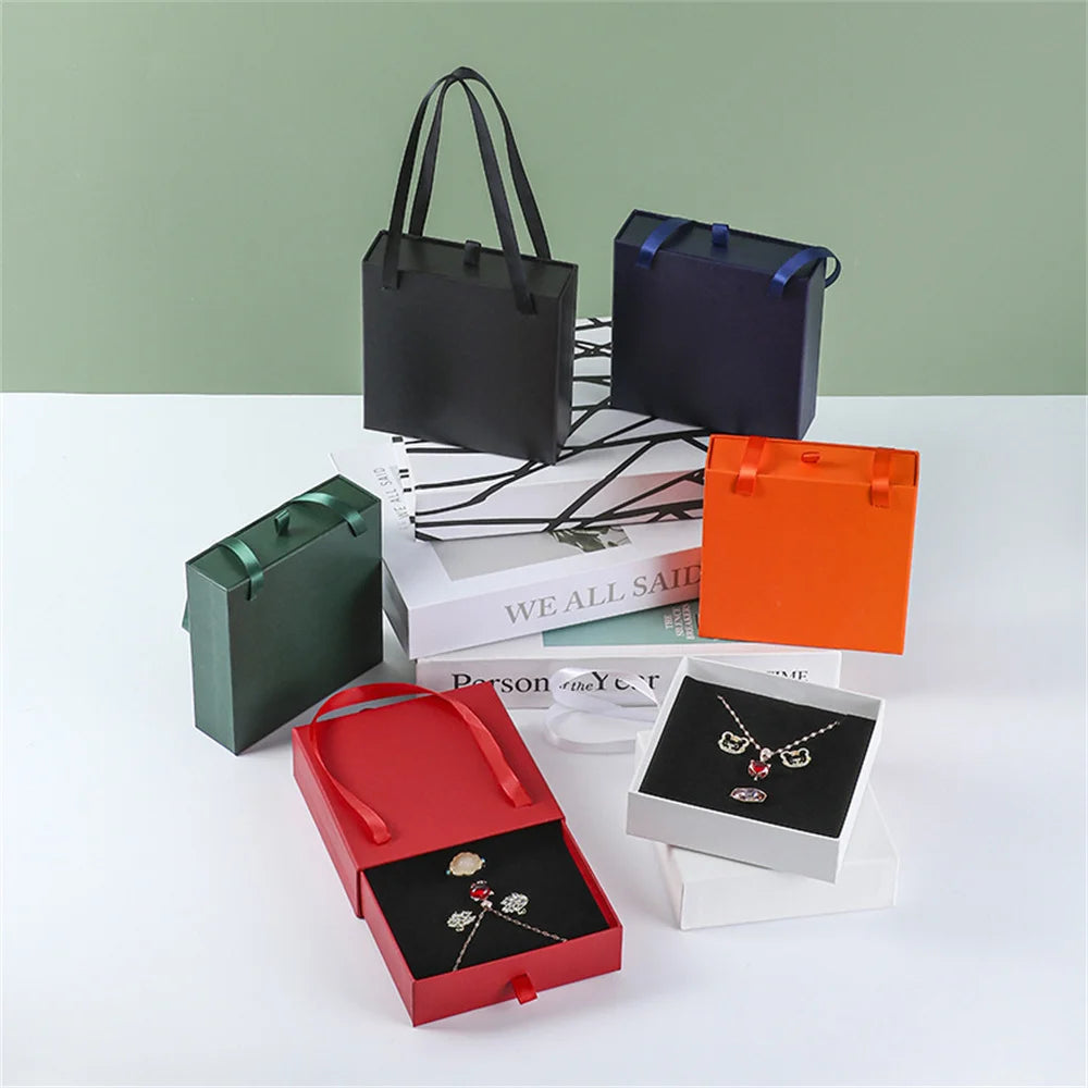 Velvet-Lined Drawer Jewelry Box – Gift Packaging Storage Case Jewelry Storage Box SWANS