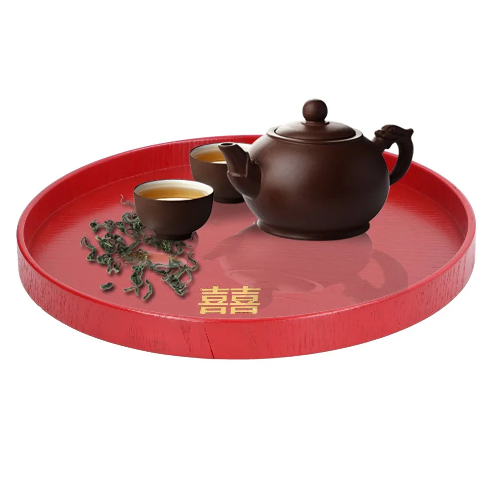 SWANS Solid Wood Serving Tray – Rustic Red Snack & Fruit Board Wood Serving Tray SWANS