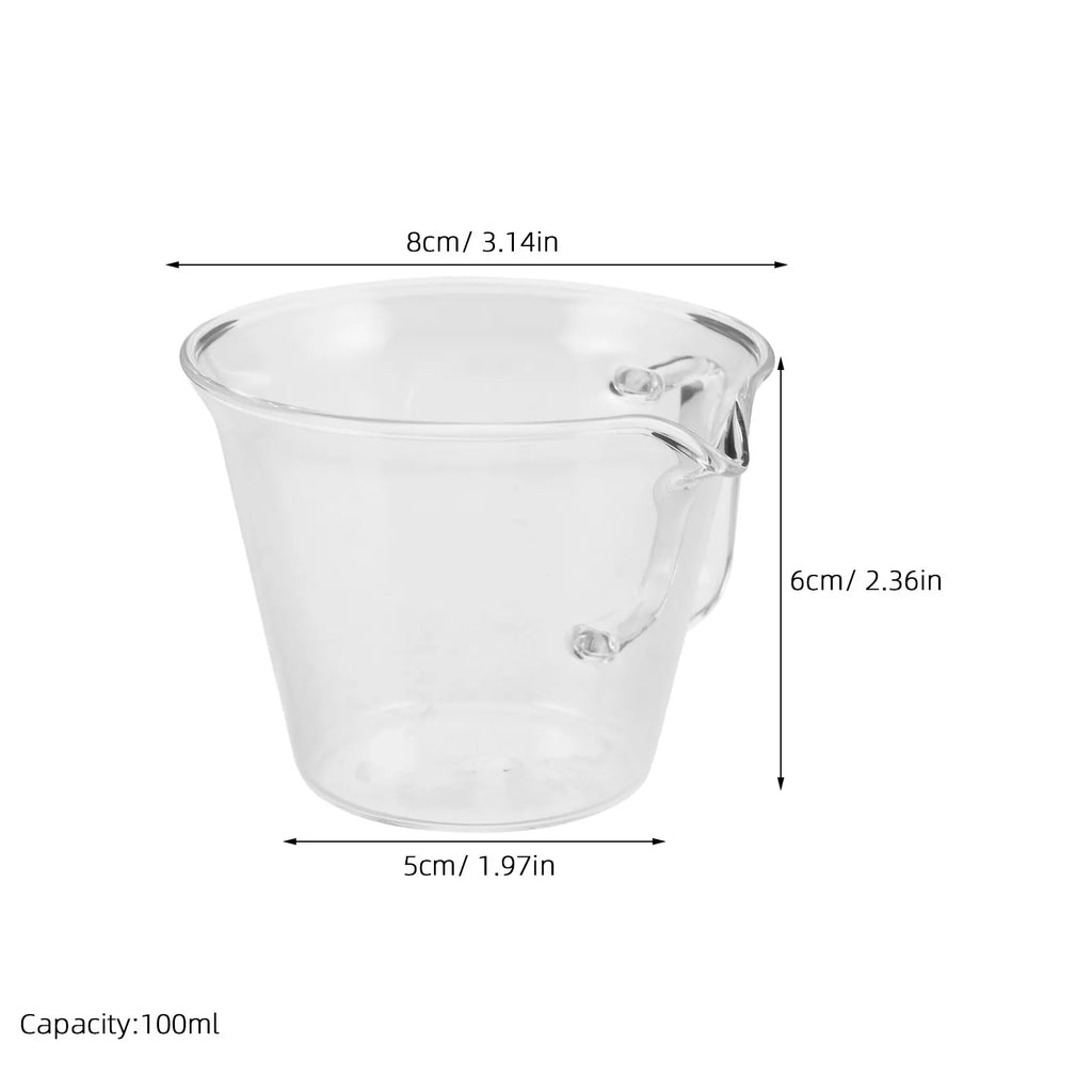 100ml Espresso Glass Measuring Cup with Spout & Graduated Scale Glass Measuring Cup SWANS