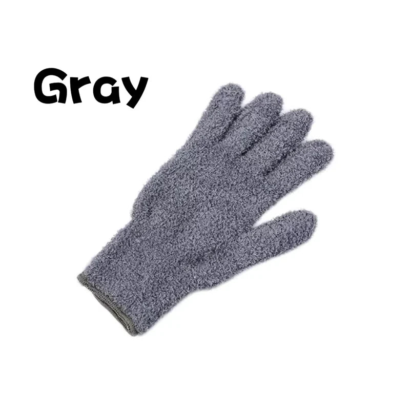 Microfiber Dusting Glove – Stretchable Cleaning Mitt for Car & Home Microfiber Cleaning Glove SWANS Gray 1PC