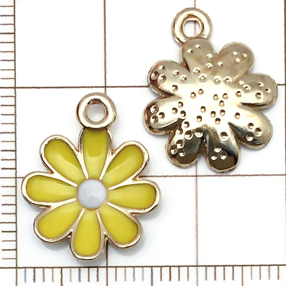 Yellow Sunflower Alloy Charm Pendant for DIY Jewelry & Keychains Jewelry Charm Pendant SWANS P