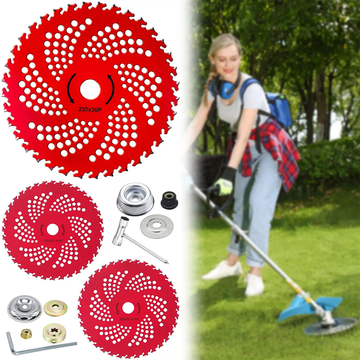 9" 36-Tooth Carbide Tipped Brush Cutter Blade for Trimmer Brush Cutter Blade SWANS