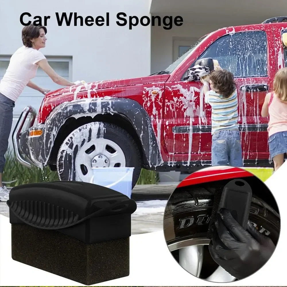 2-Piece Car Tire Wax Applicator Sponge Pad Set – Wheel Shine Tire Detailing Sponge SWANS