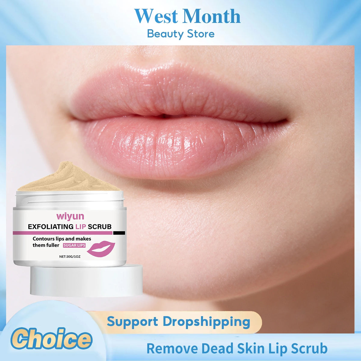WIYUN Lip Scrub – Exfoliating, Moisturizing & Smoothing Lip Scrub SWANS