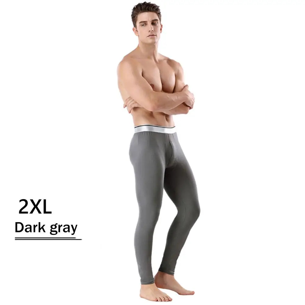 Men's Fleece Lined Thermal Underwear Long Johns Base Layer Thermal Underwear Pants SWANS Dark gray-2XL
