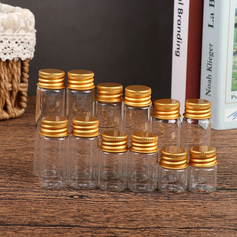 10-Pack Mini Glass Jars with Screw Cap – 5ml to 26ml Vials Mini Glass Storage Jars SWANS