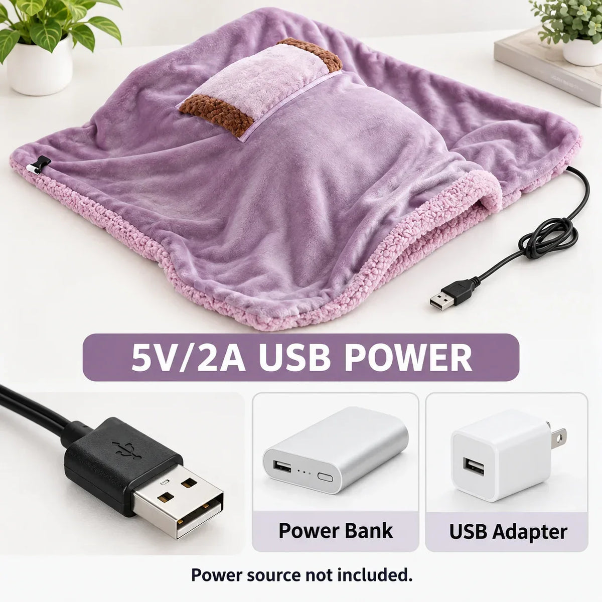 USB Heated Blanket 5V Electric Throw – Portable Lap Blanket Electric Heated Blanket SWANS