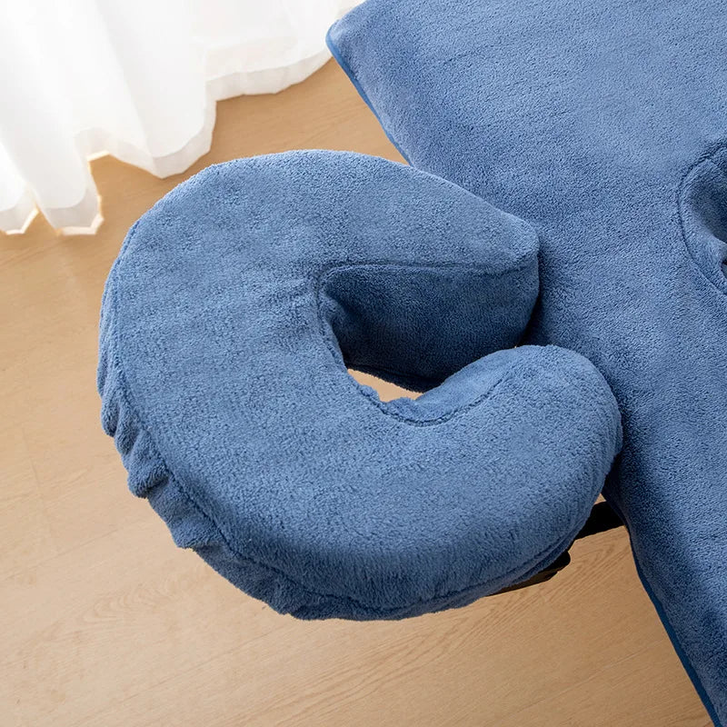 U-Shape Spa Pillow Cover – Washable Face Rest Cradle Pillowcase Spa Pillow Cover SWANS Blue