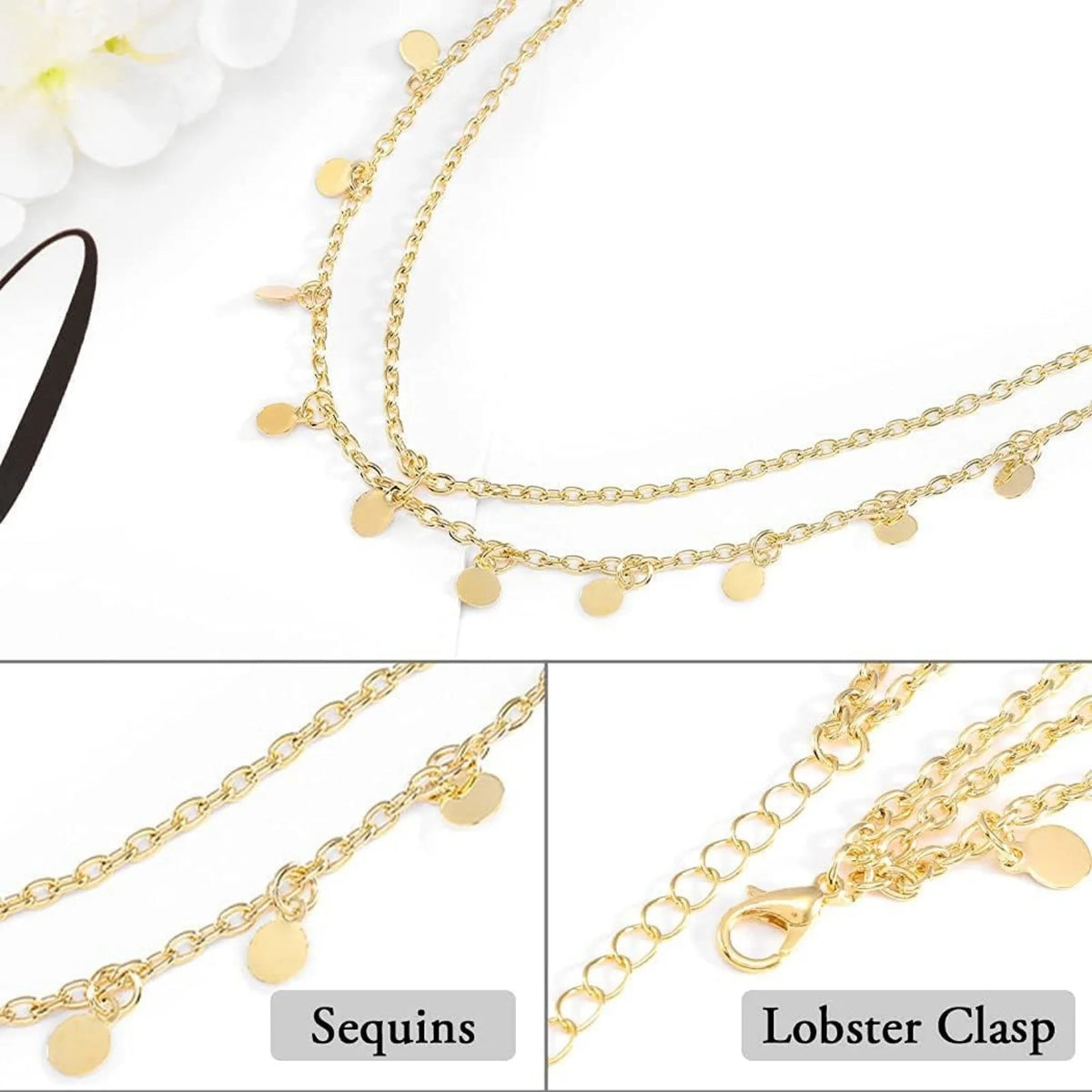 Gold Chain Headpiece with Disc Charms – Boho Hair Accessory Boho Head Chain SWANS