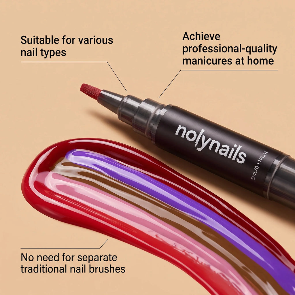 5-Color Gel Nail Polish Pen Set – Quick Dry, No UV Needed Gel Nail Polish Pen SWANS