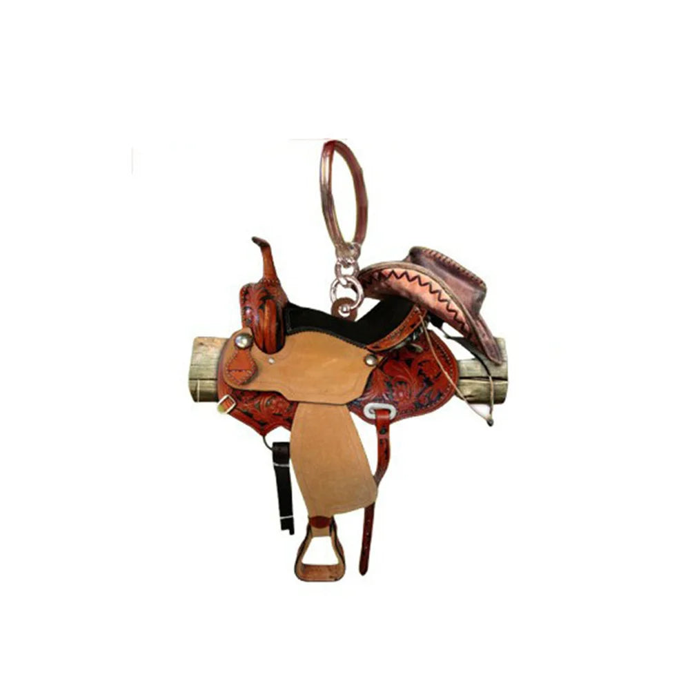Western Cowboy Saddle Acrylic Keychain Charm Pendant | Horse Gift Acrylic Keychain Charm SWANS A China Mainland