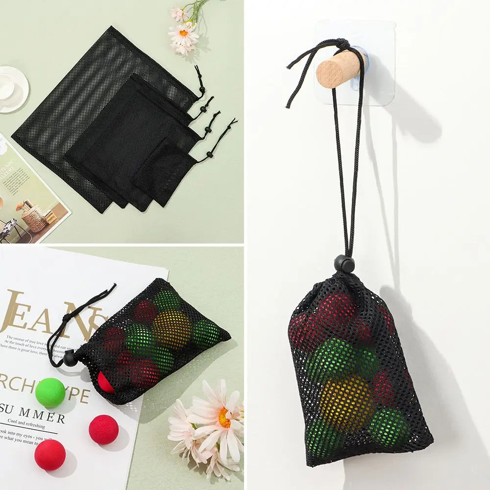 Nylon Mesh Drawstring Bag – Laundry, Gym & Storage Sack Mesh Drawstring Bag SWANS